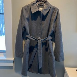 Gap Women’s Small Gray Wool Dress Wrap Winter Coat